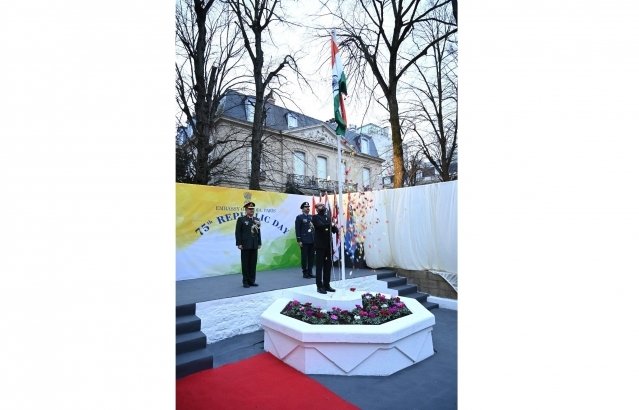 Embassy of India, Paris celebrated 75th Republic Day of India with Embassy officials